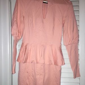 Bebe Peach peplum dress